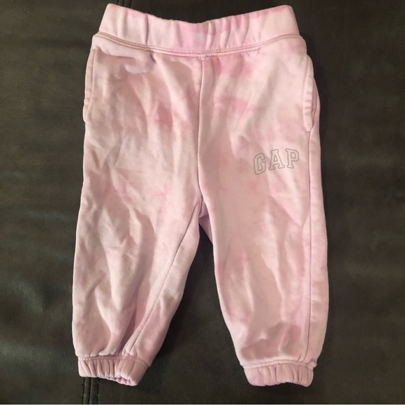 Baby GAP Pink and White Tie Dye Sweatpants Size 12-18 Months - Picture 1 of 4